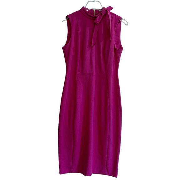 Calvin Klein Midi Dress In Pink Size 6 - Picture 4 of 8